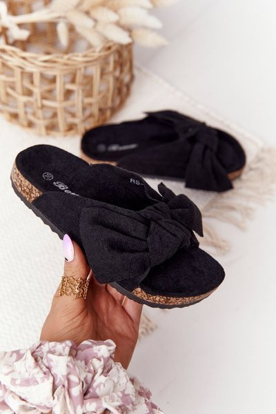 Chaussons Enfant Sur Liège Noir Little Wendy