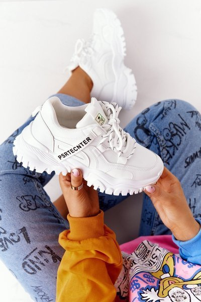 Damen Stiletto Sneakers Weiß Lachen