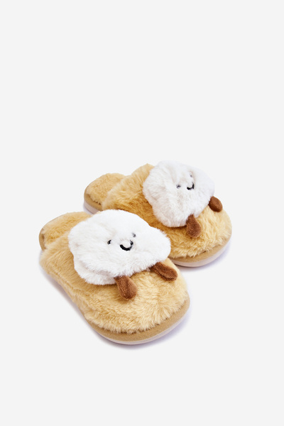 Chaussons Chauds Enfant Avec Fourrure Jaune Rubee