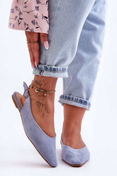 Ballerines En Daim Pour Femme Bleu Kenra