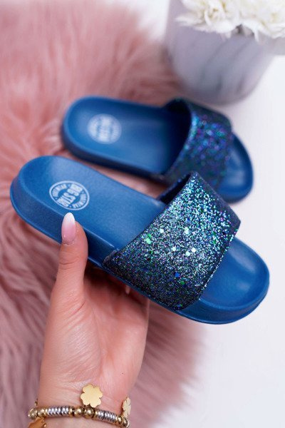 Big Star Marineblau Brokat Jugend Flip Flops AA374089