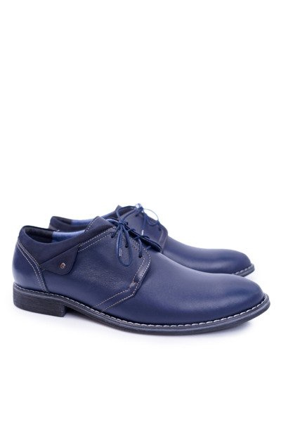 Demi-bottes en cuir élégantes Bednarek pour hommes Oliviero bleu marine