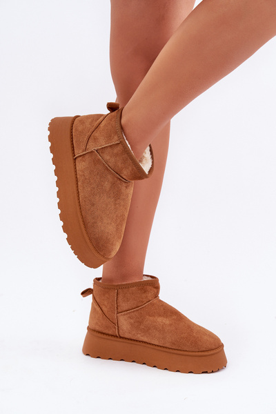 Schneestiefel auf Plattform aus Eco-Suede camel Vlivana