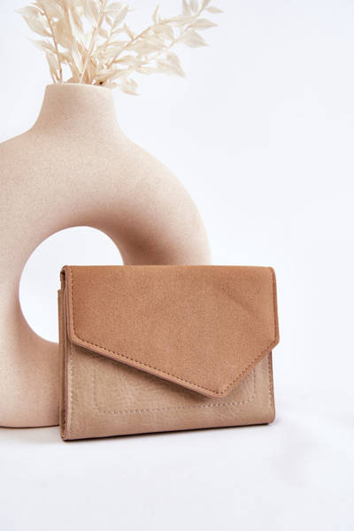 Petit Portefeuille Femme Avec Aimant Beige Zaya