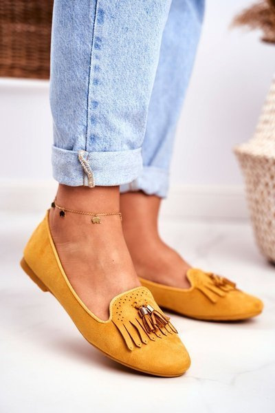 Mocassins Femme Jaune Lords Fringe Therese
