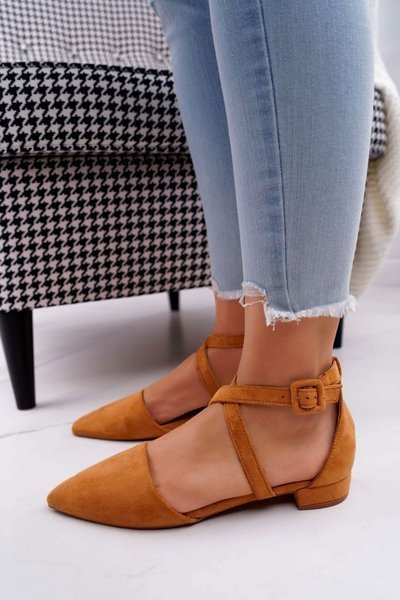 Női velúr balerina Spike Camel Vontare