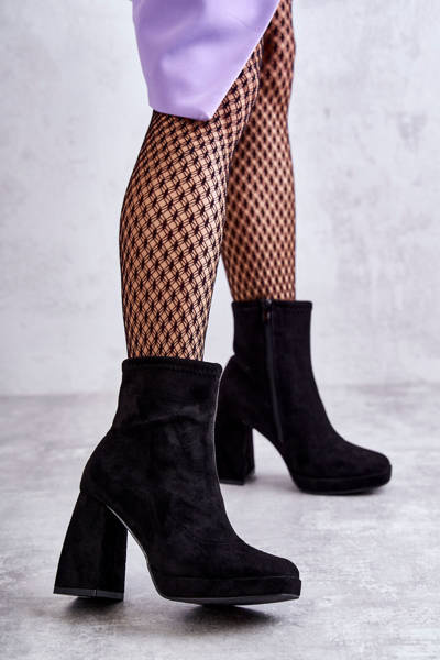 Damen Wildlederstiefel auf High Heel shwarze Ramira