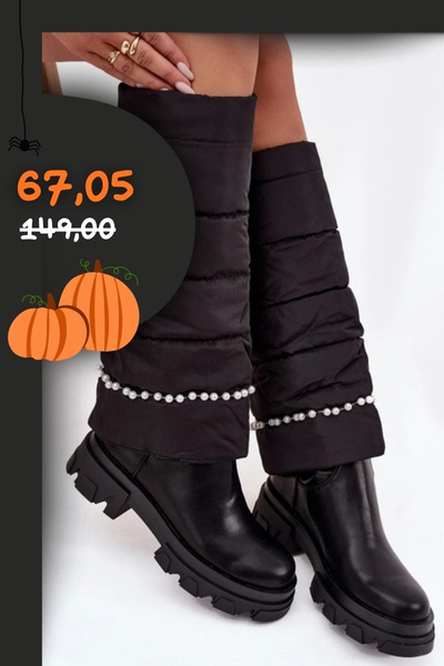 Bottes d'hiver pour femmes isolées avec perles Noires Irvette