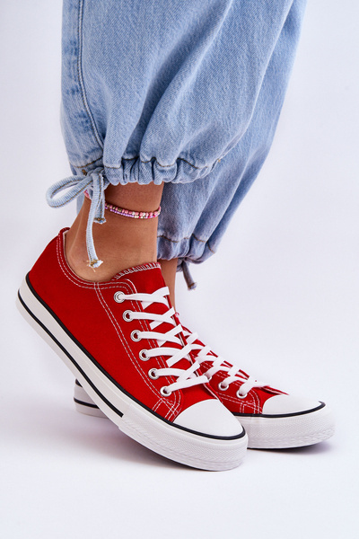 Baskets basses classiques pour femmes rouge Vegas