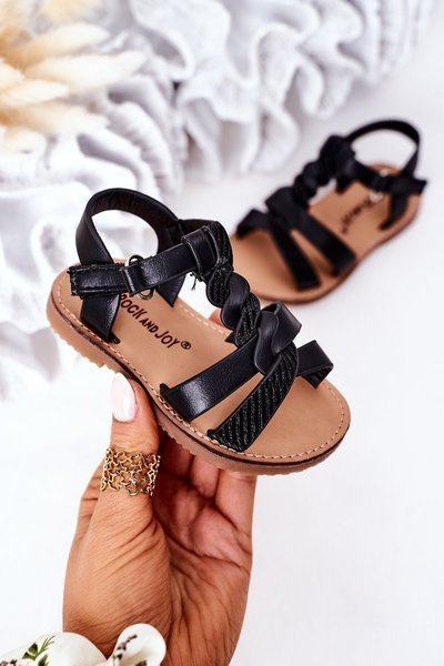 Kinder-Glitzer-Sandalen Schwarz Batilda