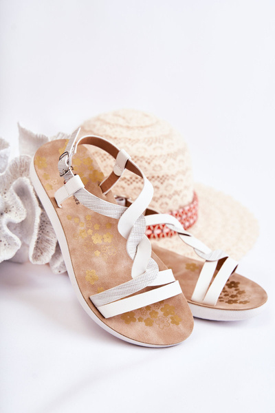 Kinder-Ledersandalen mit Schnalle Weiß Dimmel