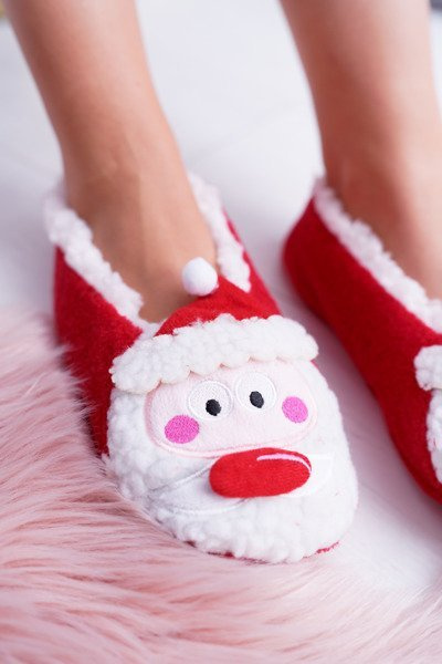 Indoor Damen SOXO Weihnachtsballerinas mit Weihnachtsmann