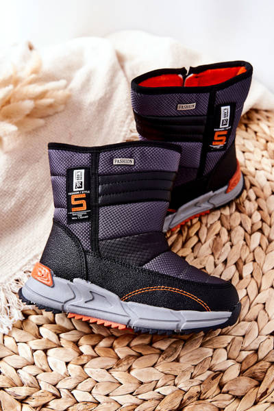 Gepolsterte hohe Schneestiefel für Kinder Schwarz Leoth