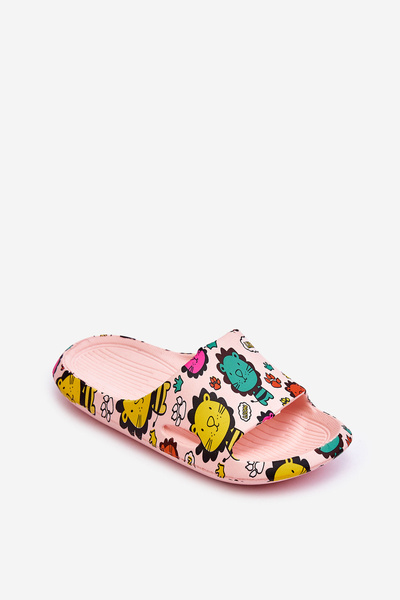 Leichte Schaumstoff-Hausschuhe für Kinder, Löwenmotiv, rosa Esther