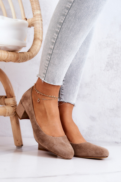 Sergio Leone PB291 Beige Stiletto-Pumps aus Wildleder