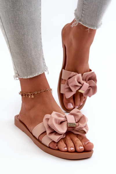 Damen Rosa Bow Slides Rivarina