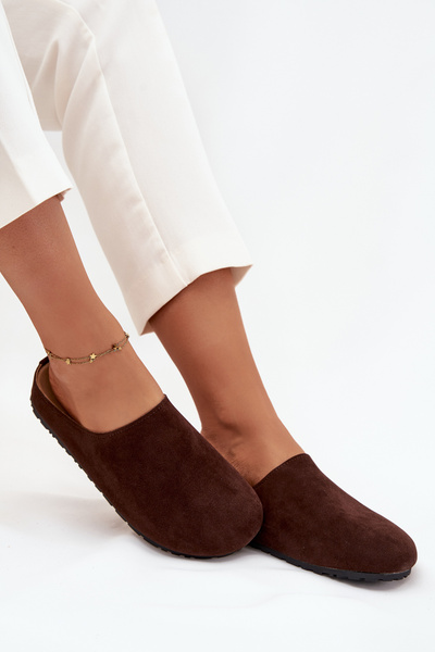 Chaussons pour femmes à plateforme chocolat Sylviane