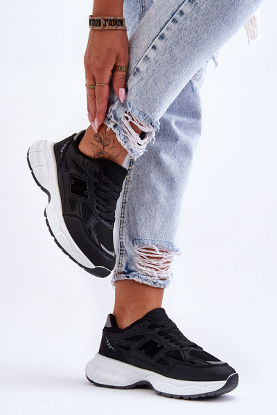 Chaussures de sport élégantes pour femmes avec maille noire Venice