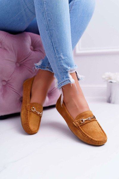 Mokassins Femme Léger Eco-suède Camel Think