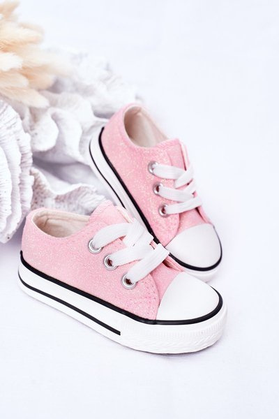 Baskets à Paillettes Enfant Rose Bling-Bling