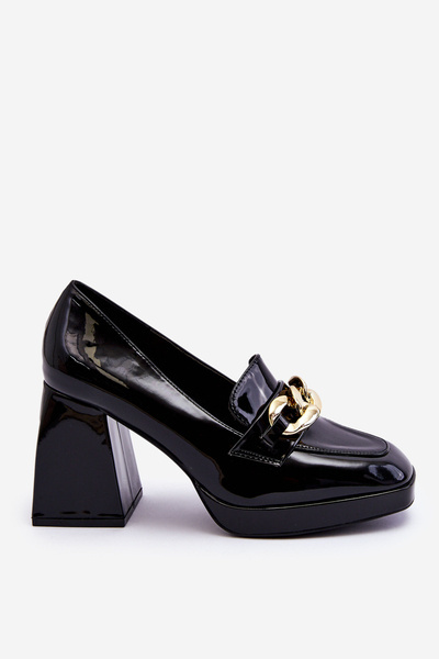 Escarpins à talons massifs noirs Nataly