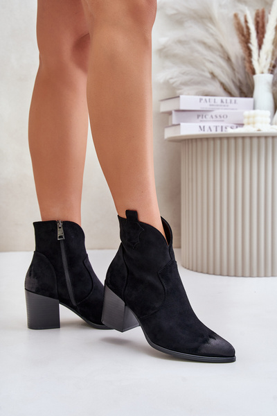 Bottes chaudes en daim pour femmes noires Wenche