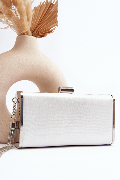 Kleine formale Tasche mit Quaste Chionon Silber