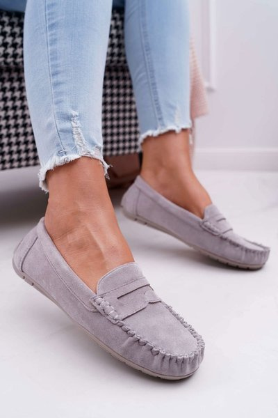 MOCASSINS FEMEI MOCASSINS GRAY SEEDE BOLERO