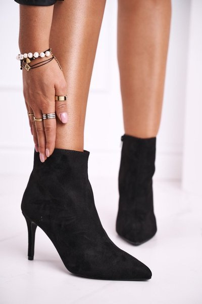 Women's Boots On Heel Black Beneco