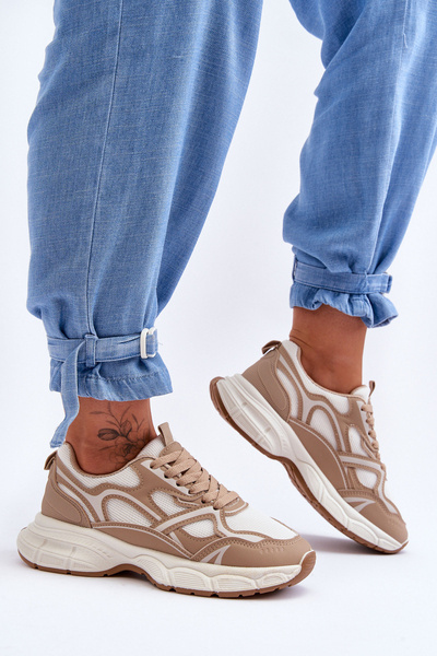 Chaussures de sport pour femmes beiges Contiro