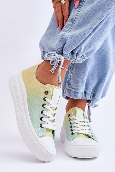 Baskets Basses Plateforme Big Star LL274A186 Jaune-Vert