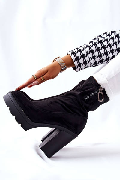 Stiletto-Stiefel aus Wildleder Schwarz Marlevo