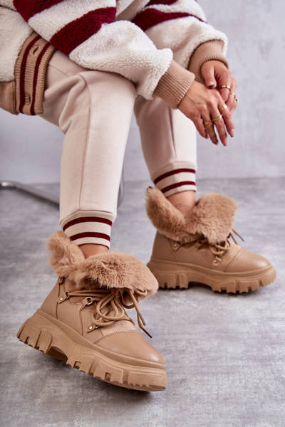 Warme Stiefel Trappers Dunkelbeige Charles