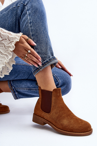 Niedrige Damen Chelsea-Stiefel Camel Sawarra