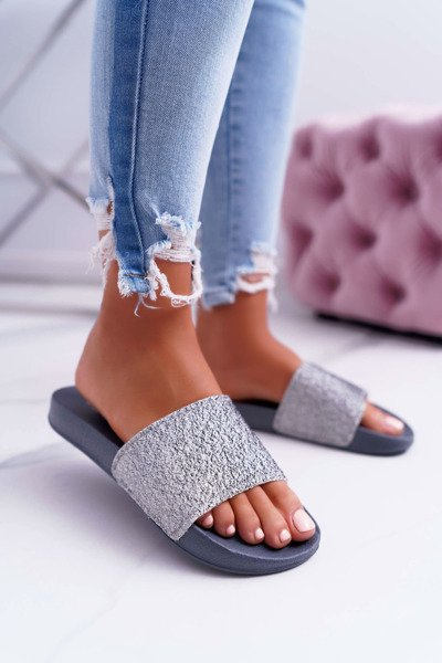 Big Star Damen Flip Flops Glitter Grau AA274A162