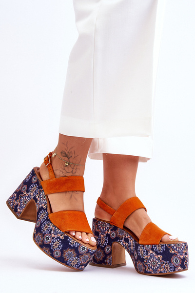Sandales à Talons en Cuir Maciejka 06089-18 Orange