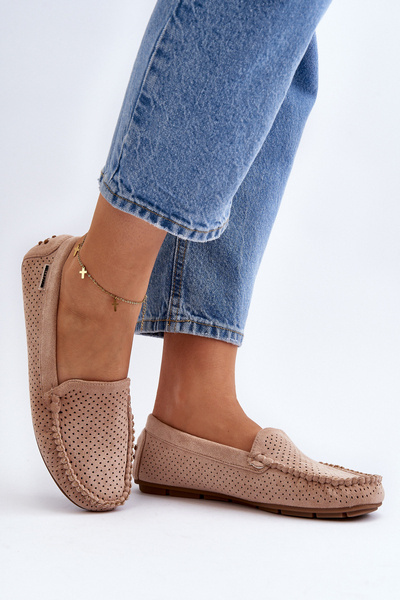 Mocassins Ajourés Femme Beige Rasirna