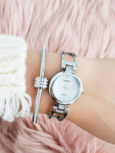 Ernest Ladies' Silver Claus Armbanduhr