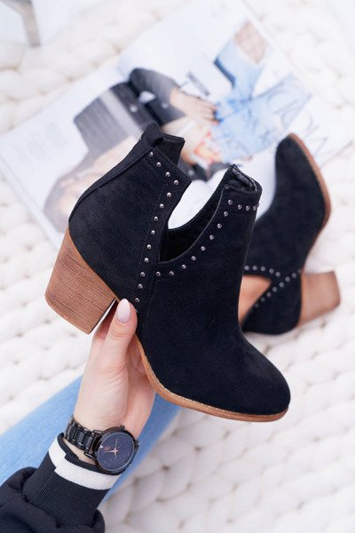 Cizme stiletto stiletto pentru femei cu decupaje negre manimani