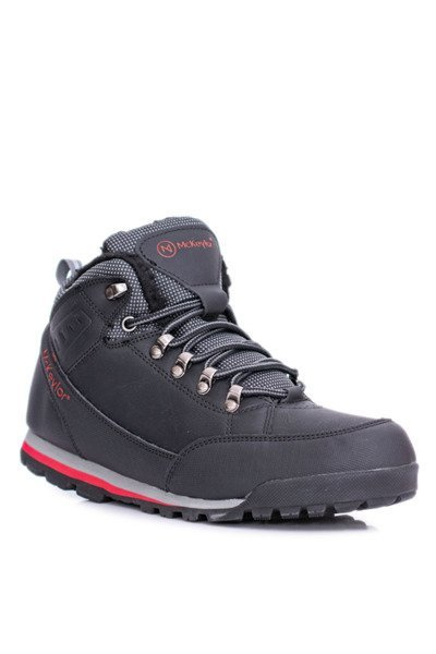 Pantofi de trekking pentru bărbați negri izolați cu reflexul fleece