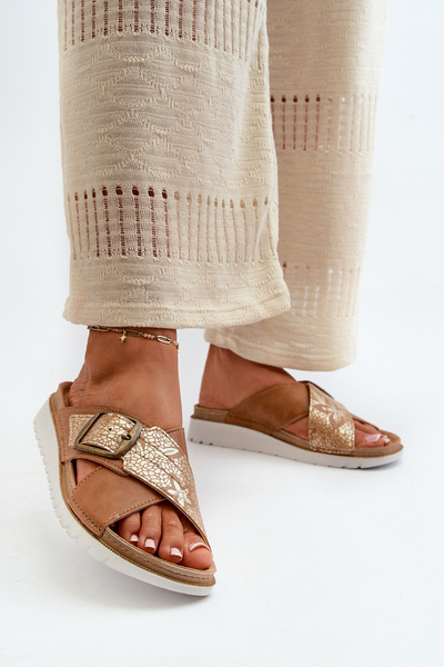 Papuci Comozi de Dama Cu Catarama Inblu CN000032 Camel