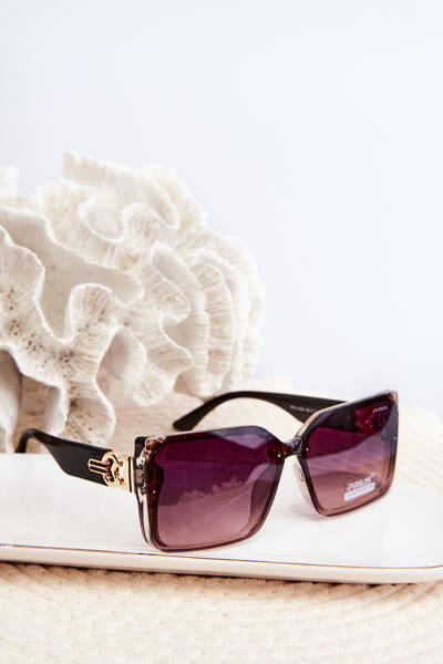 Lunettes de soleil carrées noires pour femmes UV400