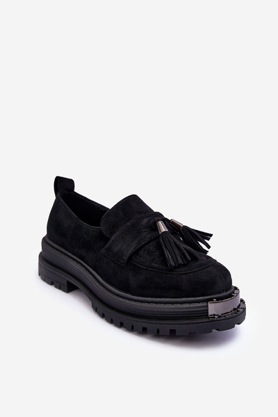 Women's Suede Loafers Black Ramvli