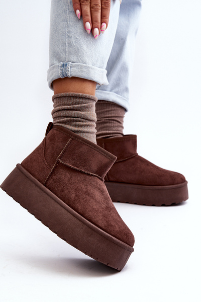 Bottes de neige à plateforme en daim marron Corcoran