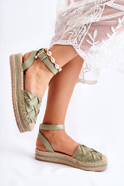 Női Espadrilles szandálok az emelvényen Green Susane