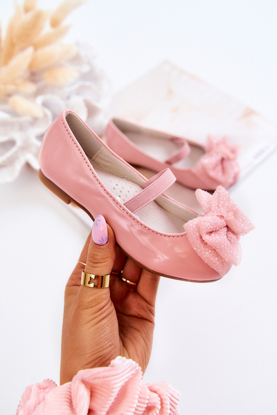 Lackierte Kinderballerinas mit Schleife Pink Zolly