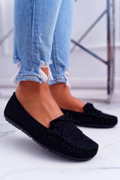 Mocassins Femme En Daim Noir Espanto