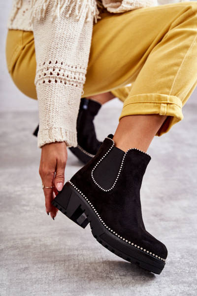 Bottines femme à clous Noir Afaries
