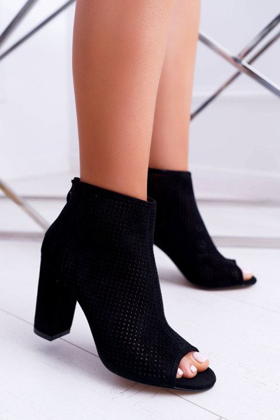 Női tűsarkú csizma Suede Black Jessin