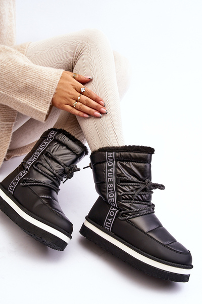 Damen Schneestiefel mit schwarzen Schnürsenkeln Lilara